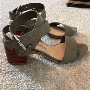 Olive green small heels